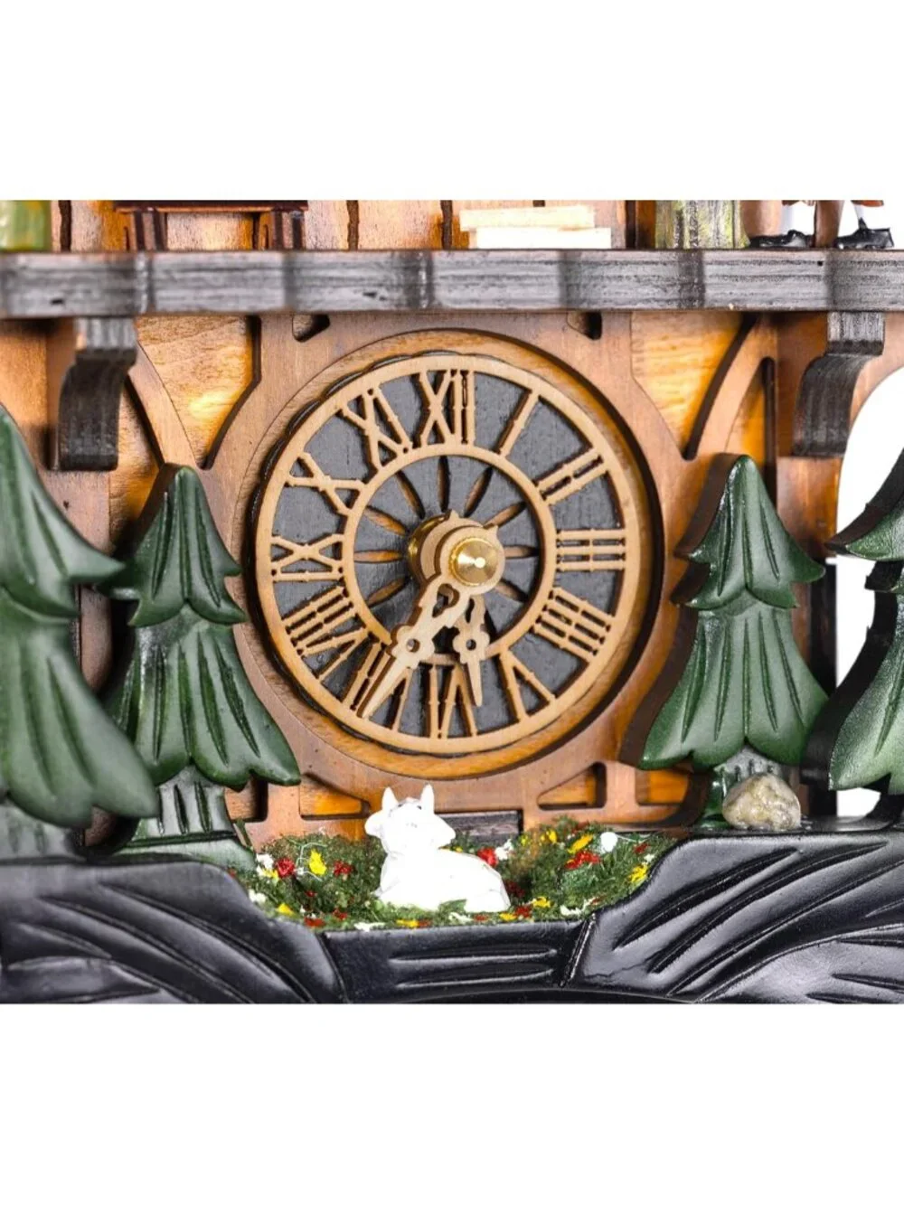 Cuckoo Clock, Black Forest Style Wooden Pendulum Quartz Wall Clock, Volume Contr